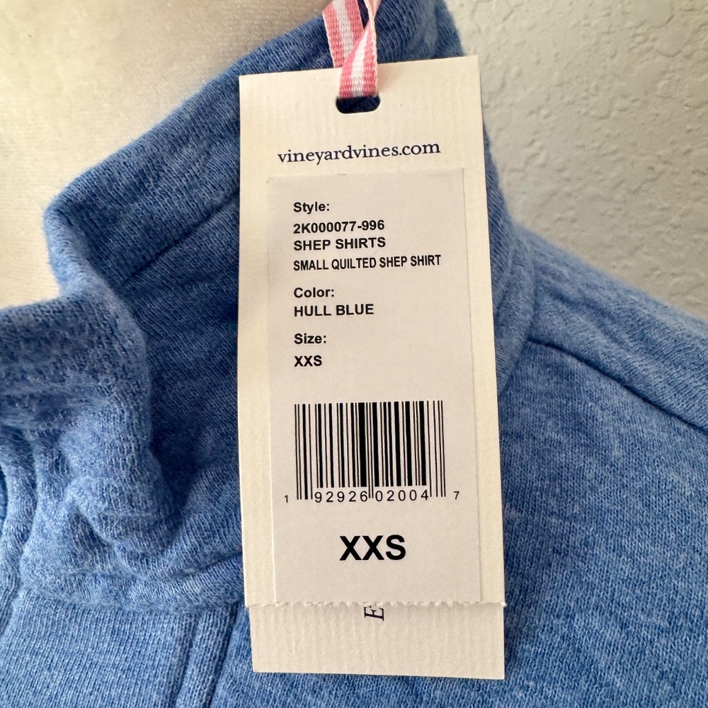 NWT Vineyard Vines Shep Shirts Small Quilted Quarter Zip Hull Blue Women's XXS I - Picture 3 of 10
